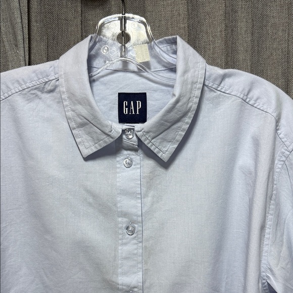 GAP Sky Blue Long Sleeve Crop Blouse - Picture 3 of 7